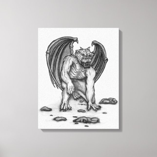 Golem Gargoyle Leinwanddruck (Vorderseite)