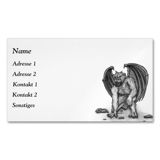 Golem Gargoyle Magnet Business Card (Vorderseite)