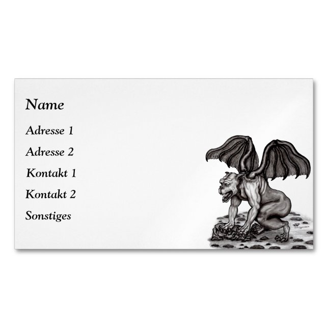 Golem Gargoyle Magnet Business Card (Vorderseite)
