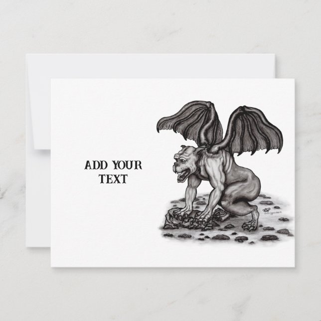 Golem Gargoyle RSVP Karte (Vorderseite)
