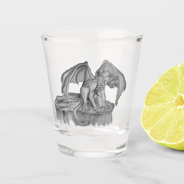 Golem Gargoyle Schnapsglas (Vorderseite)