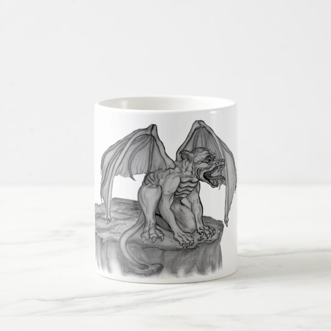 GOLEM - Gargoyle Schwarzweiß-Design Tasse (Mittel)