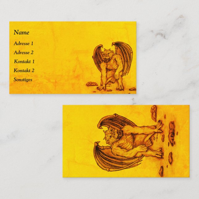 Golem Gargoyle Visitenkarte (Vorne/Hinten)