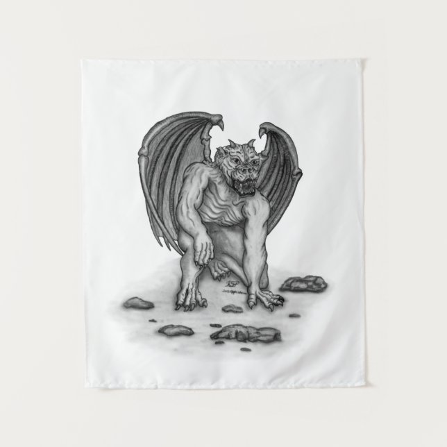 Golem Gargoyle Wandteppich (Vorderseite)