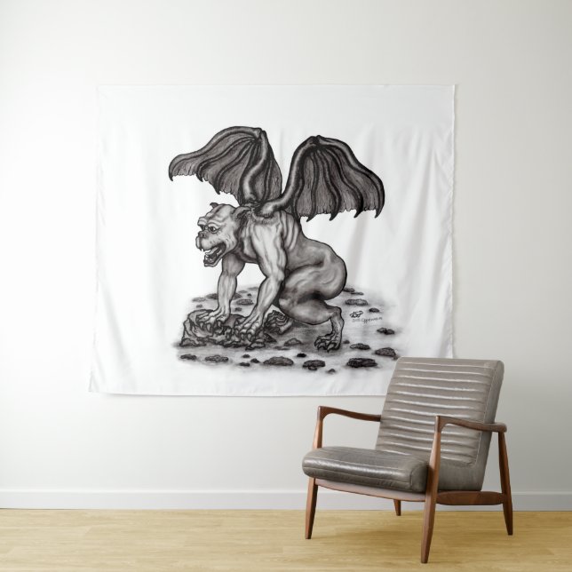 Golem Gargoyle Wandteppich (Beispiel (Horizontal))
