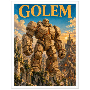 Golem, Gothic Fantasy-Monster Postkarte