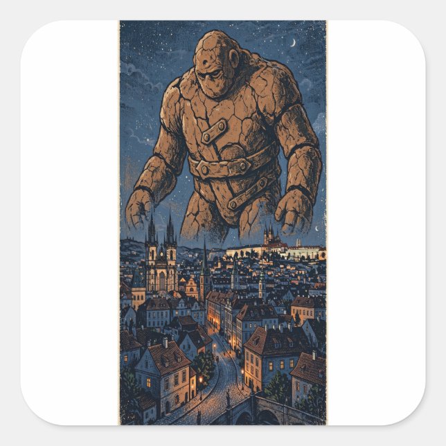 Golem von Prag Aufkleber (Vorderseite)