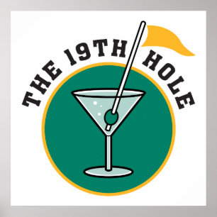 Golf 19. Loch Drink Zeit Spaß Poster