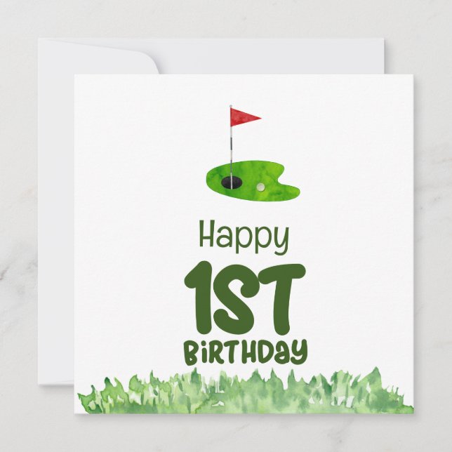 Golf 1. Geburtstag 1 Jahr alt Golfer Karte (Vorderseite)