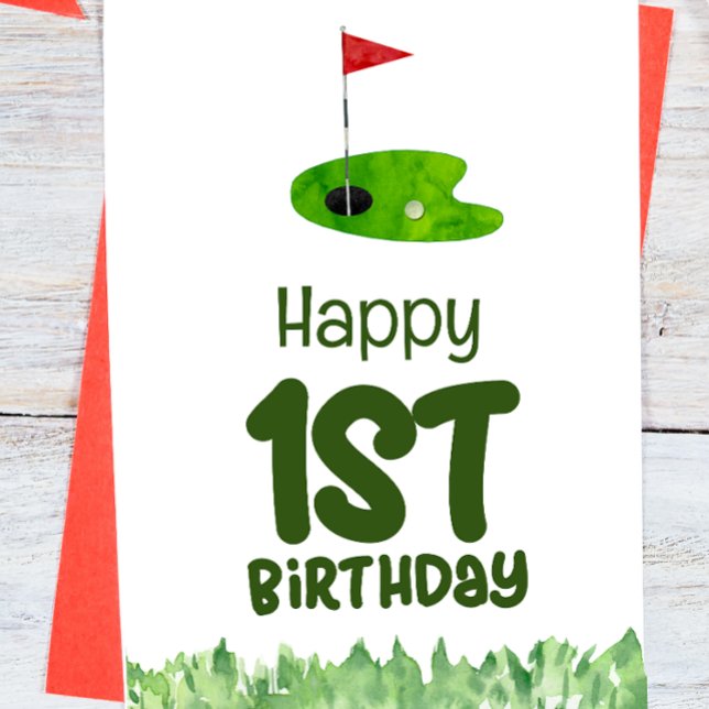 Golf 1. Geburtstag 1 Jahr alt Golfer Karte (Von Creator hochgeladen)