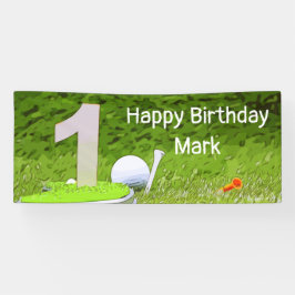Golf 1. Geburtstag 1 Jahr alter Golfer mit Anzahl Banner