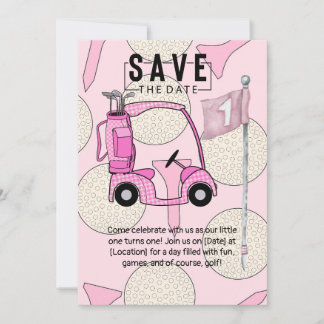 Golf 1. Geburtstag 1 Jahr alter Golfer mit Anzahl Einladung