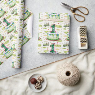 Golf 1 Geburtstag 1 Jahr alter Golfer Nummer 1 Geschenkpapier