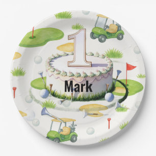 Golf 1 Geburtstag 1 Jahr alter Golfer Nummer 1 Pappteller