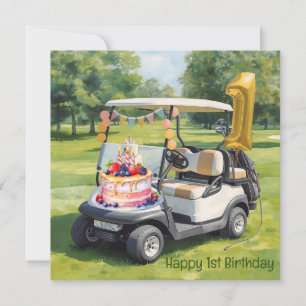 Golf 1. Geburtstag ein Jahr alter Golfer  Karte