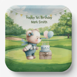 Golf 1. Geburtstag, gestaltet wie ein Putting Gree Pappteller