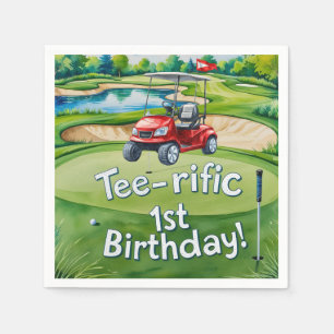 Golf 1. Geburtstag Golfer macht eins Serviette