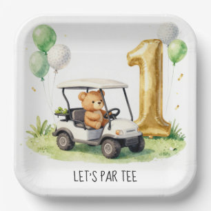 Golf 1. Geburtstag Let's Par Tee Pappteller
