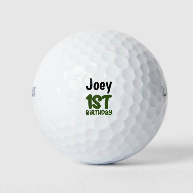 Golf 1. Geburtstag mit Namen Golfball (Vorderseite)