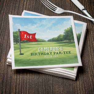 Golf 1 Geburtstag Party in einem Serviette