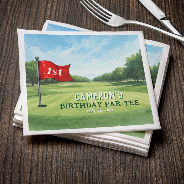 Golf 1 Geburtstag Party in einem Serviette (Golf 1st Birthday Party Hole In One Par Tee Napkins
)