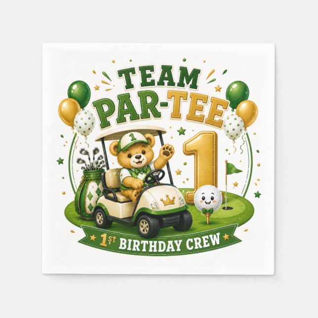 Golf 1. Geburtstag  Serviette (Vorderseite)