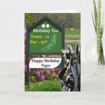 Golf 21. Geburtstagskarte - "Geburtstags-T-Shirt"
