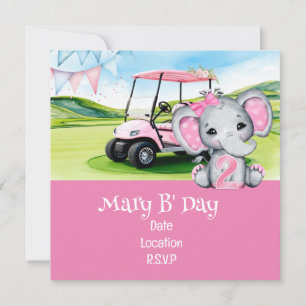 Golf 2. Geburtstag zum Thema Girl Pink Save The Date