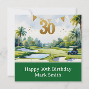 Golf 30. Geburtstag auf dem Golfplatz Karte