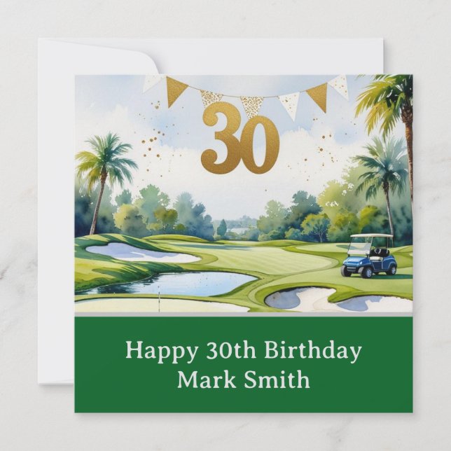 Golf 30. Geburtstag auf dem Golfplatz Karte (Vorderseite)