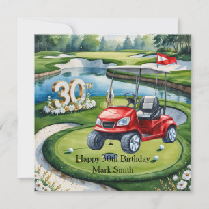 Golf 30. Geburtstag auf Golfplatz Karte