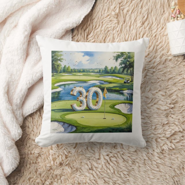 Golf 30. Geburtstag auf Golfplatz Kissen (Decke)