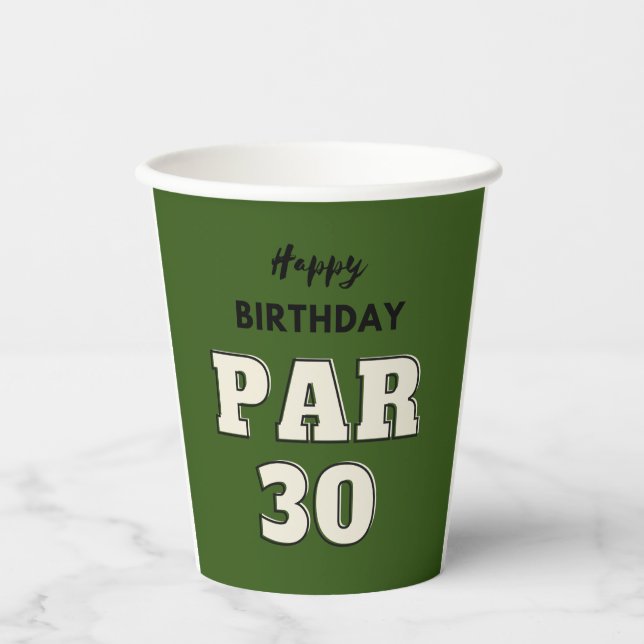 Golf 30. Geburtstag für Golfer Pappbecher (Vorderseite)