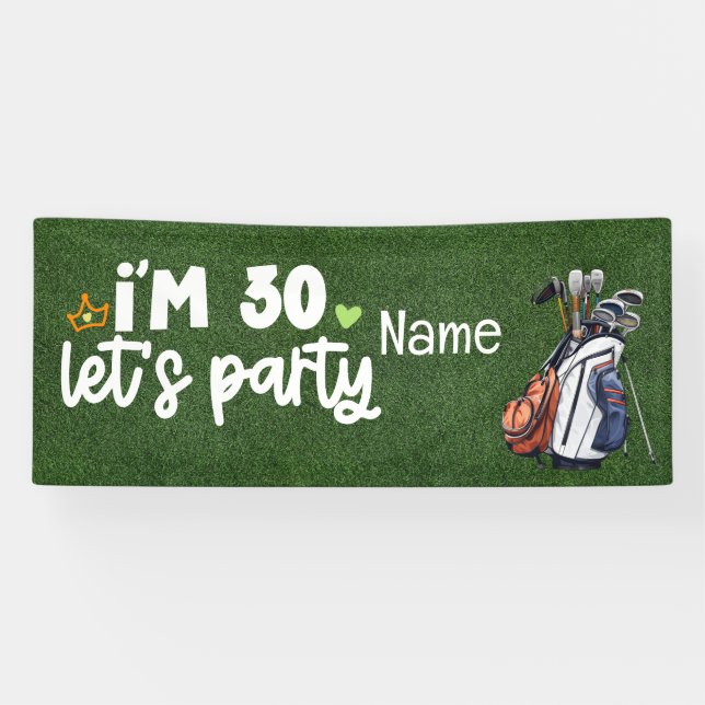 Golf 30. Geburtstag Geschenke für Golfer Banner (Horizontal)