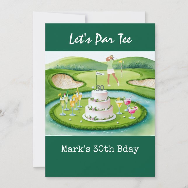 Golf 30. Geburtstag Par Tee 30 Party Einladung (Vorderseite)