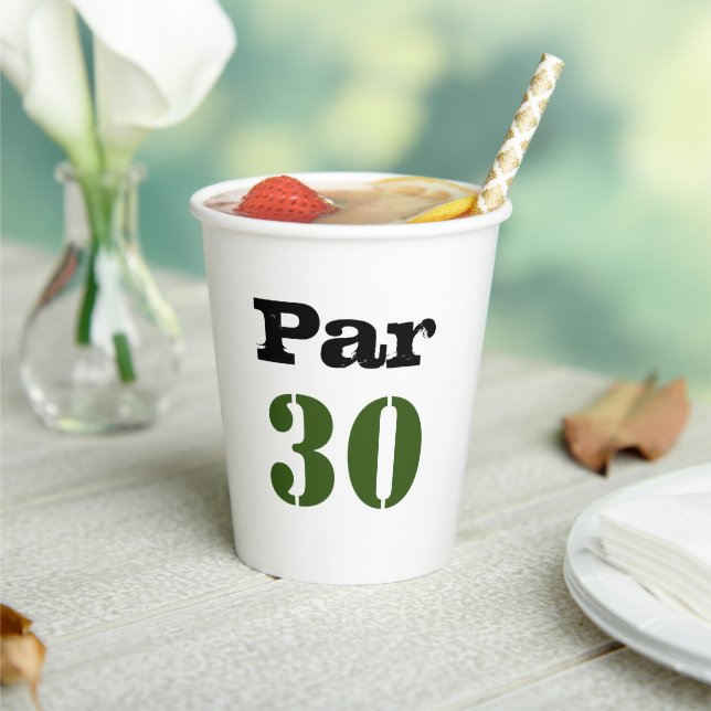 Golf 30. Geburtstag Par Tee 30 Party Pappbecher (In Situ)
