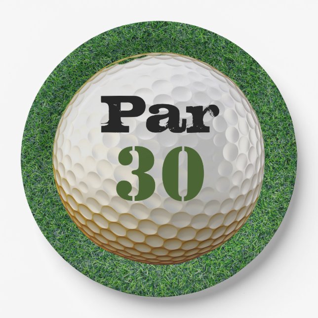 Golf 30. Geburtstag Par Tee 30 Party Pappteller (Vorderseite)