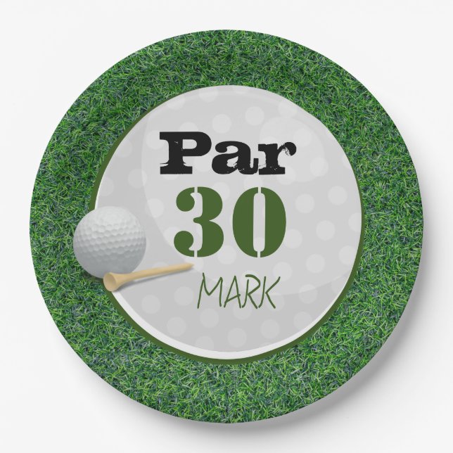 Golf 30. Geburtstag Par Tee 30 Party Pappteller (Vorderseite)