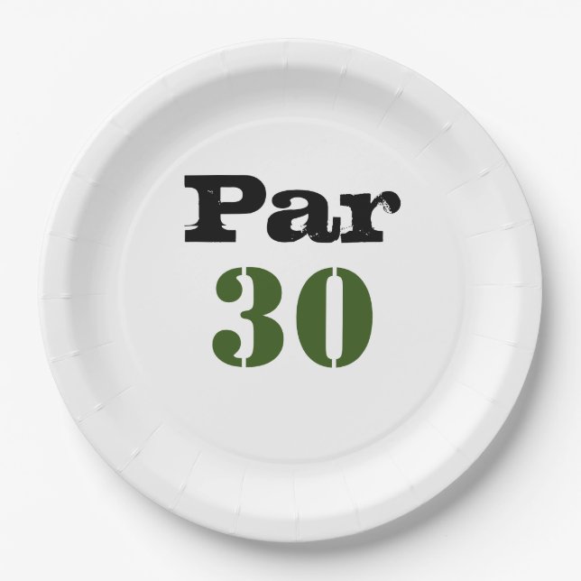 Golf 30. Geburtstag Par Tee 30 Party Pappteller (Vorderseite)