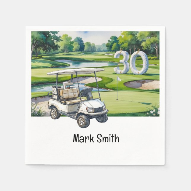 Golf 30. Geburtstag Par Tee 30 Party Serviette (Vorderseite)