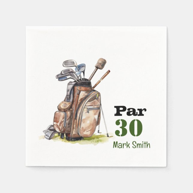 Golf 30. Geburtstag Par Tee 30 Party Serviette (Vorderseite)