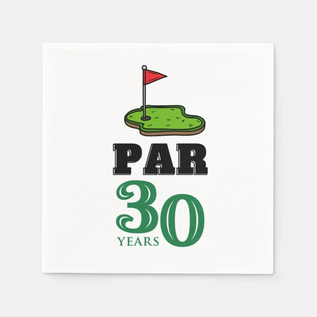 Golf 30. Geburtstag Par Tee 30 Party Serviette (Vorderseite)
