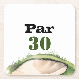 Golf 30. Geburtstag Par Tee Dreißigster Party Rechteckiger Pappuntersetzer