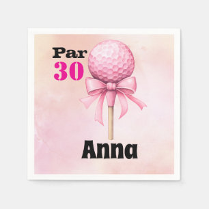 Golf 30. Geburtstag Par tee Frau pinkes Thema Serviette