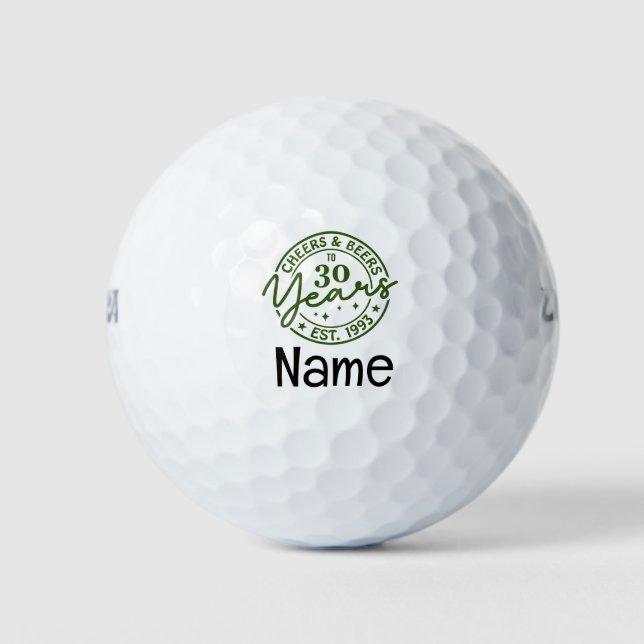 Golf 30. Geburtstag Thema für Golfer Golfball (Vorderseite)
