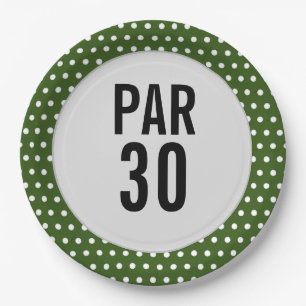 Golf 30. Geburtstag von Polka dot golfer Pappteller