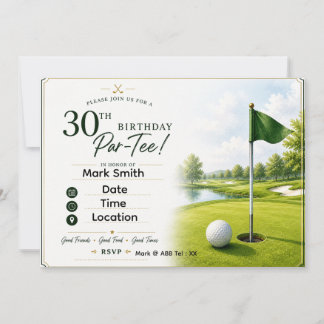 Golf 30. Geburtstagsfeier Einladung