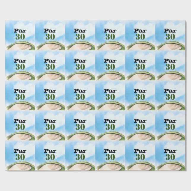 Golf 30th Birthday Par tee thirty party   Geschenkpapier (Flach)