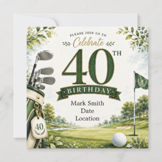 Golf 40. Geburtstag Einladung