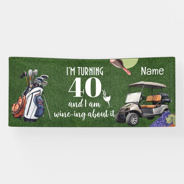 Golf 40. Geburtstag Geschenke für Golfer Banner (Horizontal)